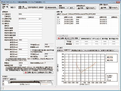 PCコントロール型動ひずみ測定器DC-004P用 コンクリート静弾性係数試験ソフトウェア DC-7972