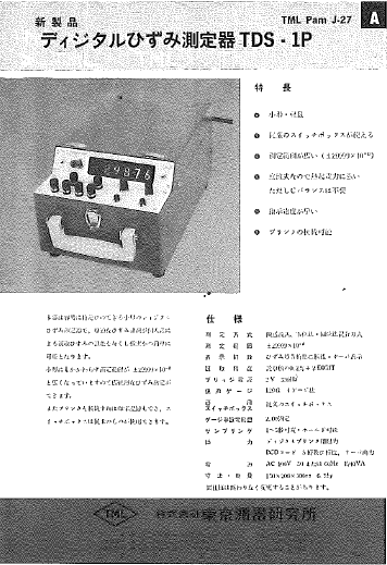 デジタルひずみ測定器TDS-1P