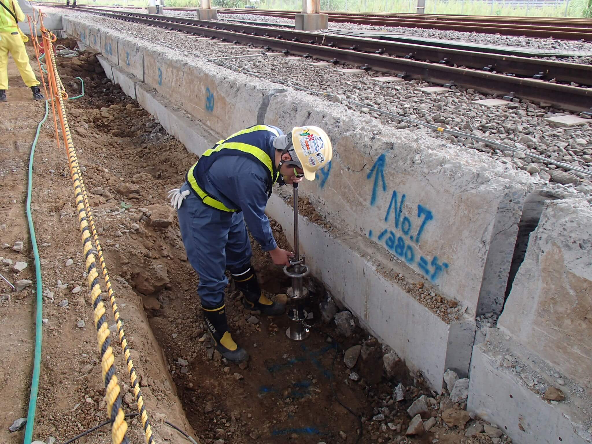 Railroad embankment measurement using FWD